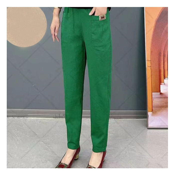 Women's cotton pants elasticated all-season in multiple colors sizes S to 5XL