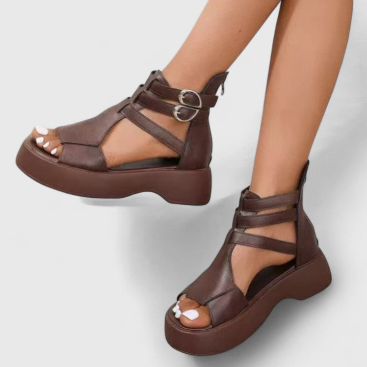 Orthopedic Sandals Women Platform Adjustable Multi Strap Design