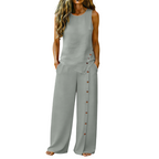 Women's two-piece set sleeveless top and wide-leg trousers breathable co-ord