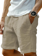 Men's casual shorts with drawstring waist, relaxed fit, available in multiple colors