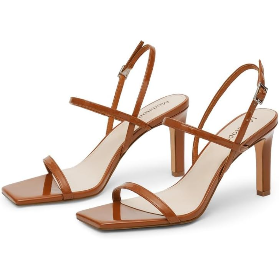 Cocktail Sandals | Women Strappy Open Toe High Heel Ankle Strap