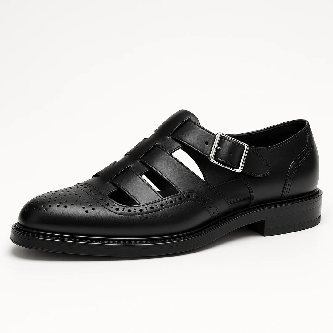 Slip-On Sandals | Men's Leather, Breathable Fit | Non-Slip Sole