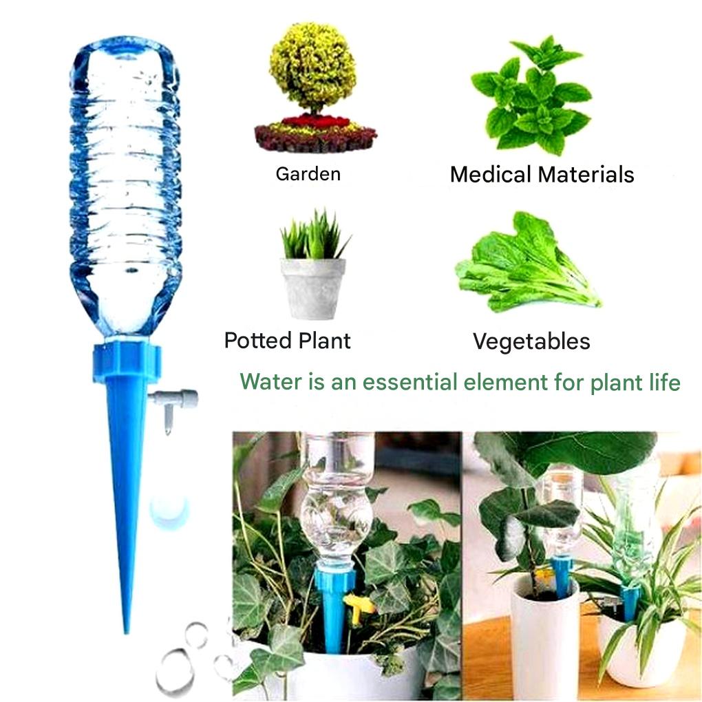 12 pack automatic plant watering spikes adjustable flow for indoor and outdoor pots