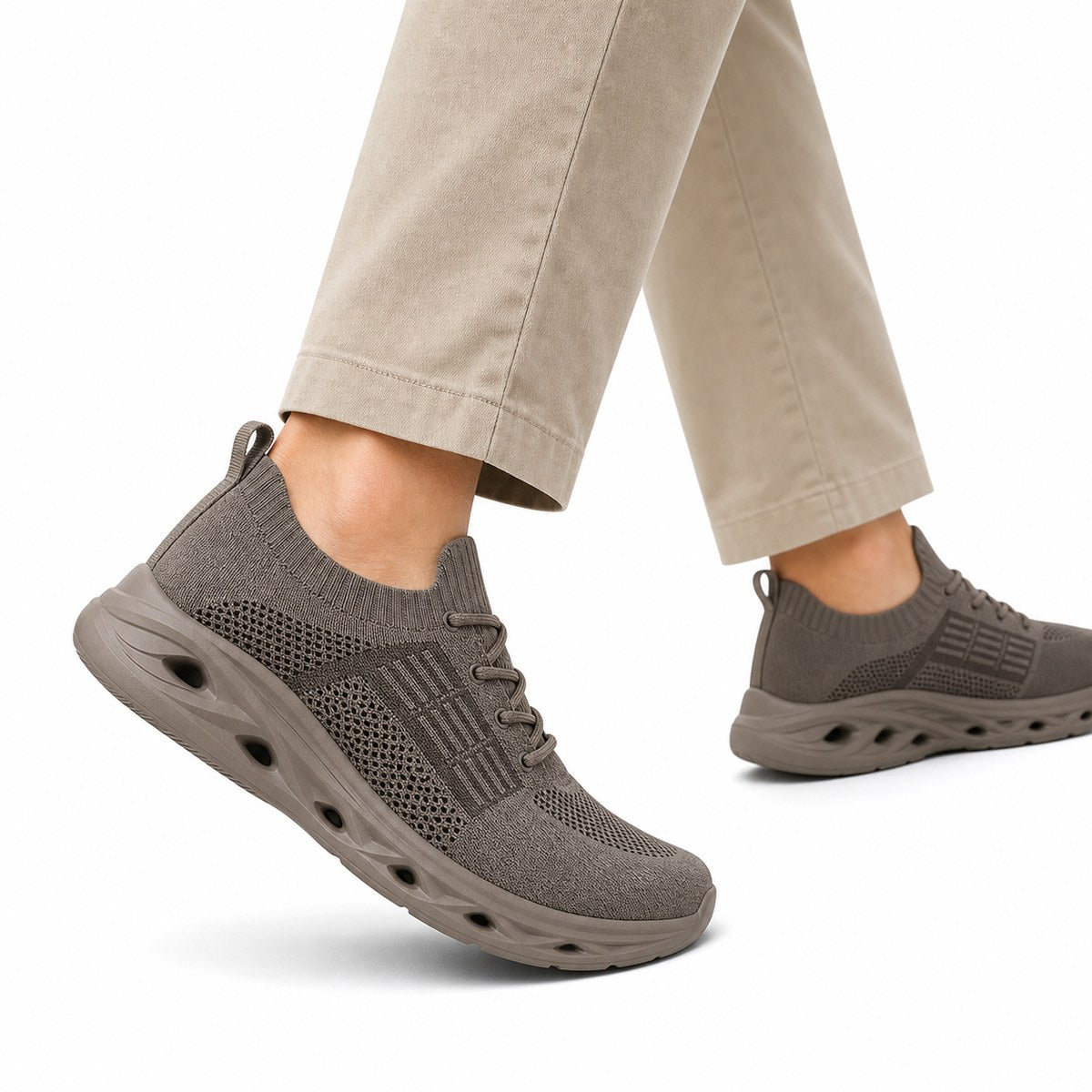 Walking sneakers wide toe box orthopedic flexible sole lace-up, available in 6 colours