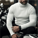 Men knit turtleneck sweater soft warm regular fit