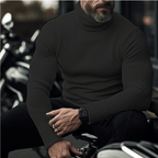 Men knit turtleneck sweater soft warm regular fit
