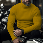 Men knit turtleneck sweater soft warm regular fit