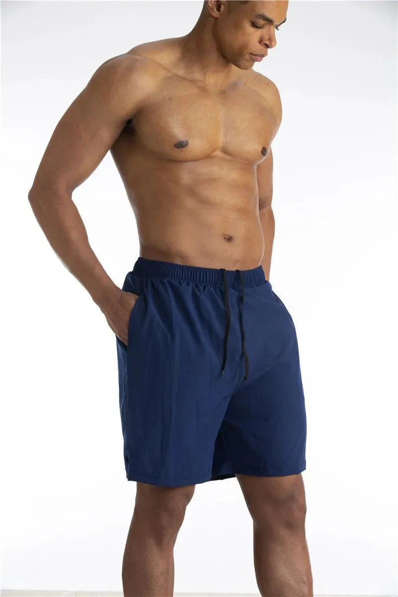 Men's running shorts with built-in liner and phone pocket, breathable athletic fit