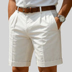 Men's tailored shorts breathable structured fit for summer, smart casual