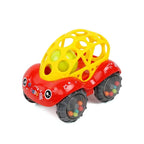 Toy car rolling ball ride-on playset for kids, available in green and red