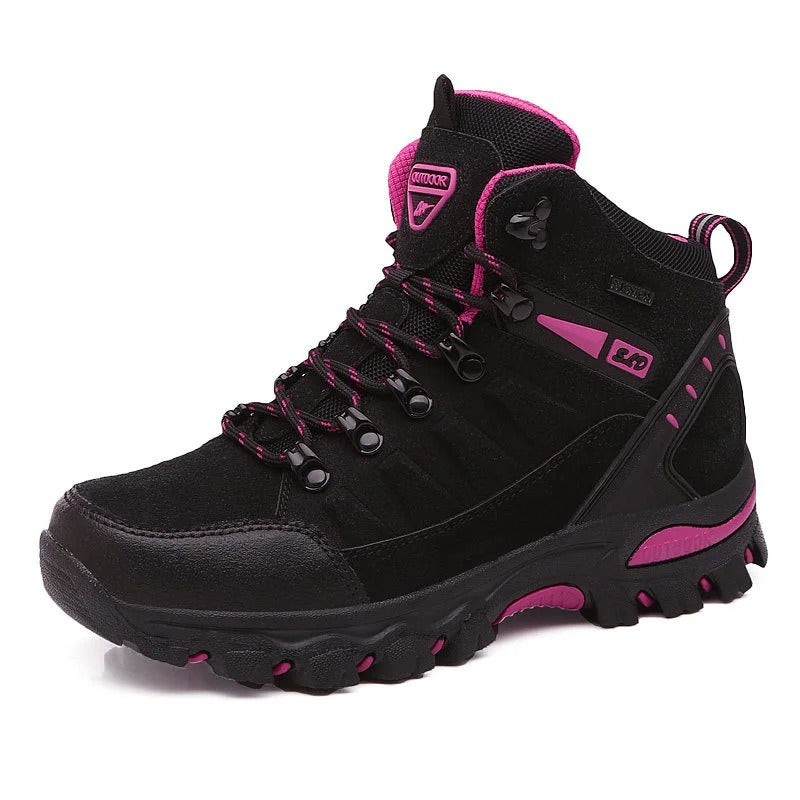 Women waterproof antislip safety work shoes flat lace-up round toe