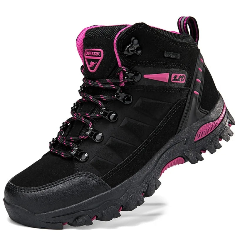 Women waterproof antislip safety work shoes flat lace-up round toe