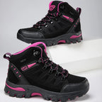 Women waterproof antislip safety work shoes flat lace-up round toe