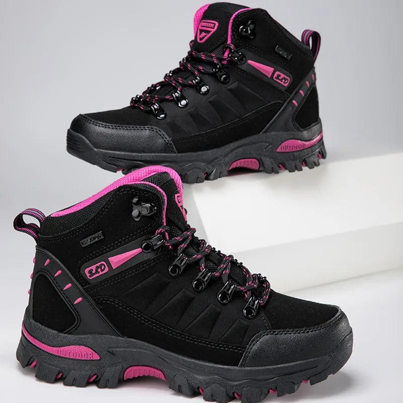 Women waterproof antislip safety work shoes flat lace-up round toe