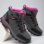 Women waterproof antislip safety work shoes flat lace-up round toe
