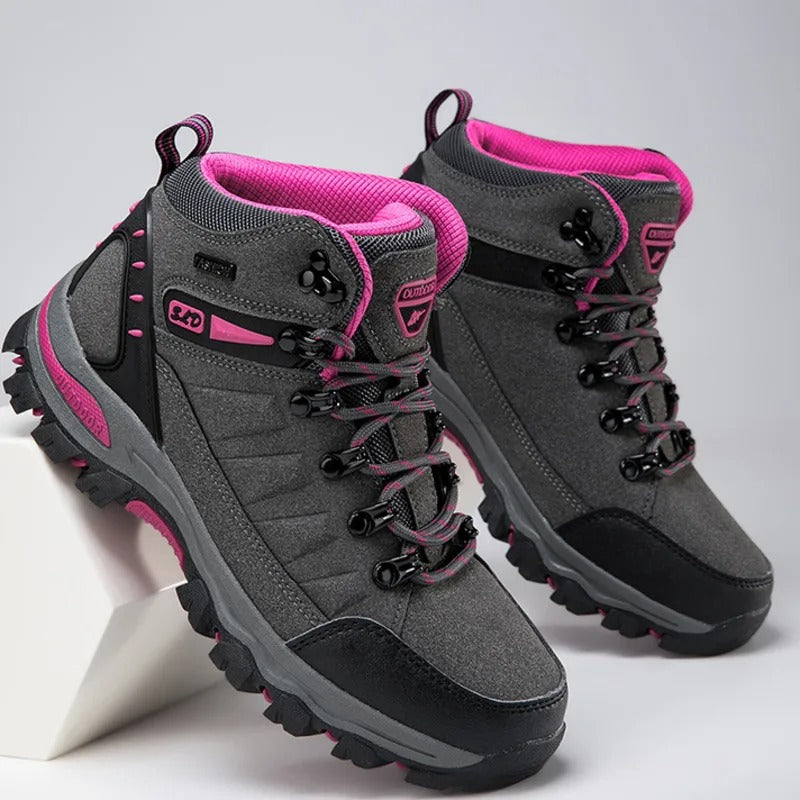 Women waterproof antislip safety work shoes flat lace-up round toe