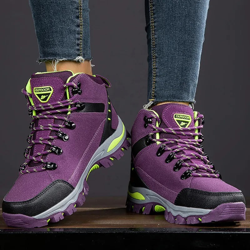 Women waterproof antislip safety work shoes flat lace-up round toe