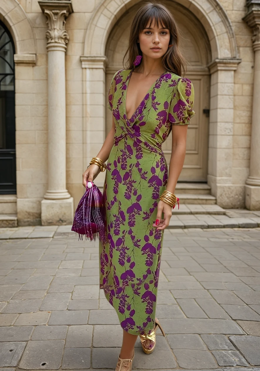 Summer dress women green soft touch fabric comfortable fit