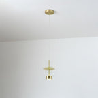 Pendant light for kitchen island, industrial gold metal, 1-lamp LED ceiling light