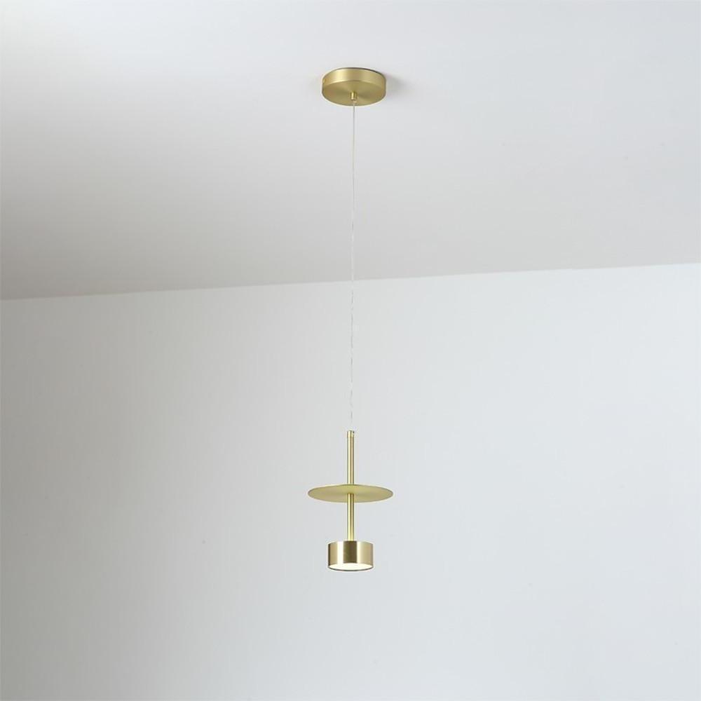 Pendant light for kitchen island, industrial gold metal, 1-lamp LED ceiling light