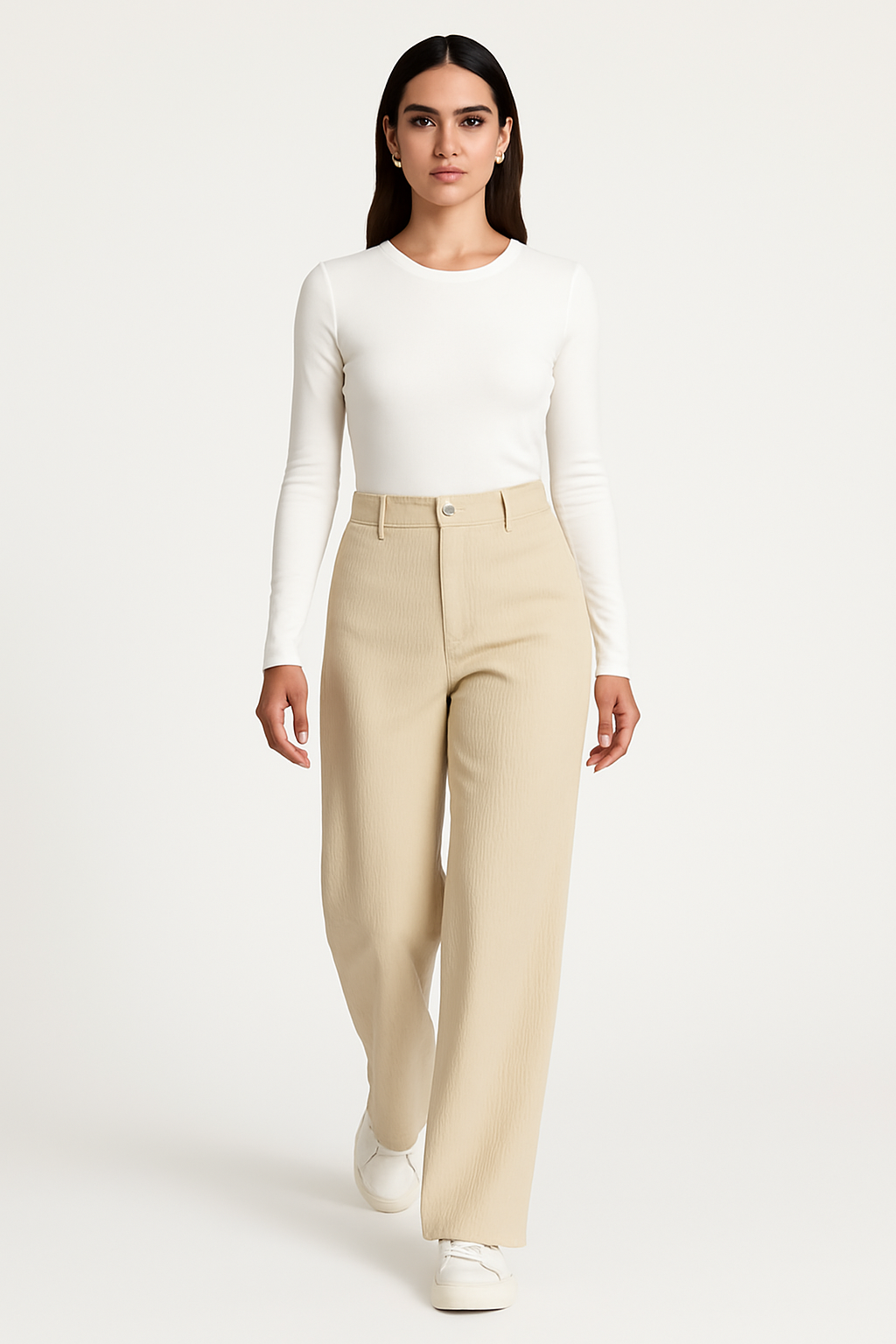 Women corduroy wide leg pants high waist relaxed fit