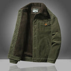 Men regular fit button up winter coat with lined interior