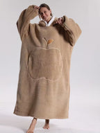 Hooded blanket sweatshirt unisex oversized fleece wearable blanket 140cm