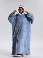 Hooded blanket sweatshirt unisex oversized fleece wearable blanket 140cm