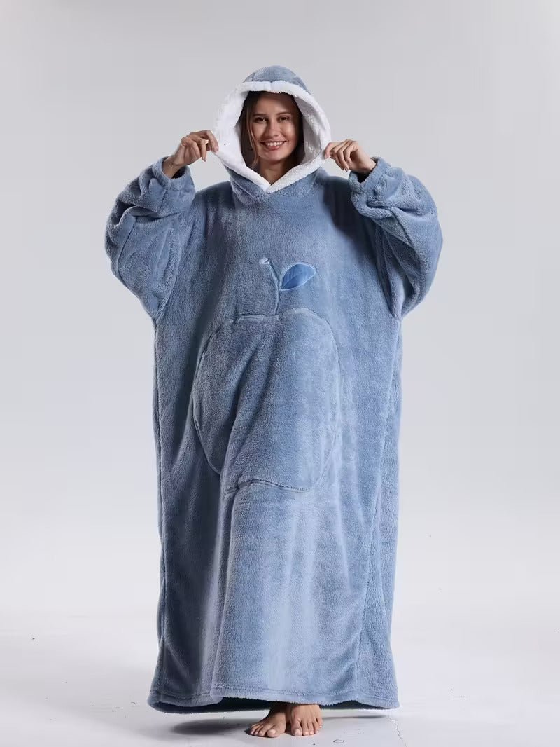 Hooded blanket sweatshirt unisex oversized fleece wearable blanket 140cm