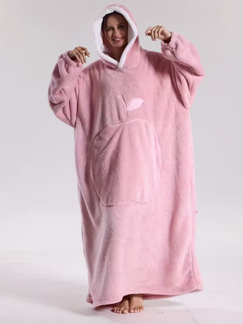 Hooded blanket sweatshirt unisex oversized fleece wearable blanket 140cm