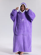Hooded blanket sweatshirt unisex oversized fleece wearable blanket 140cm