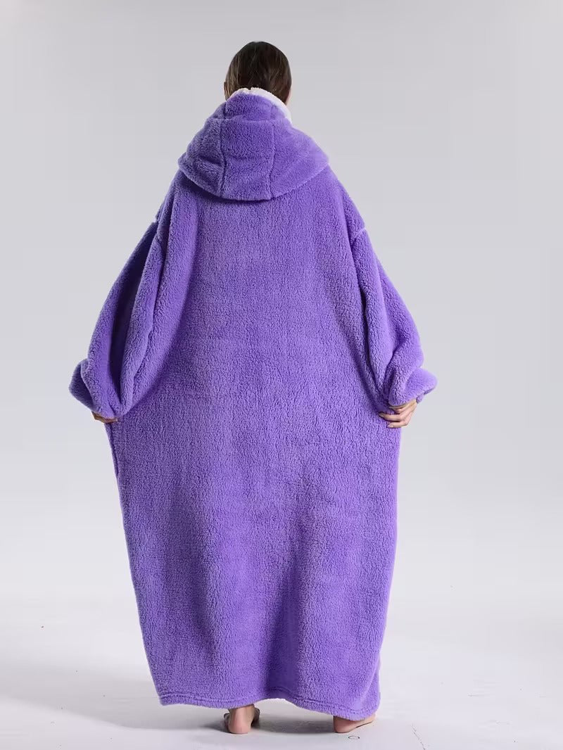 Hooded blanket sweatshirt unisex oversized fleece wearable blanket 140cm