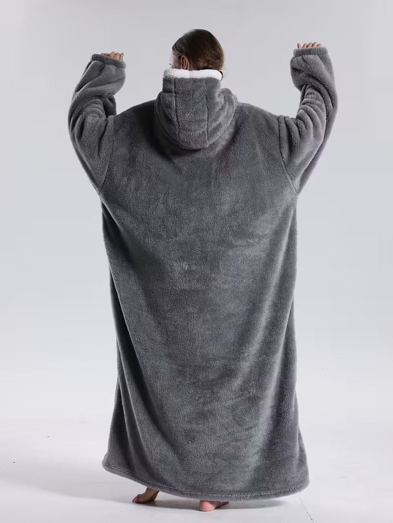 Hooded blanket sweatshirt unisex oversized fleece wearable blanket 140cm