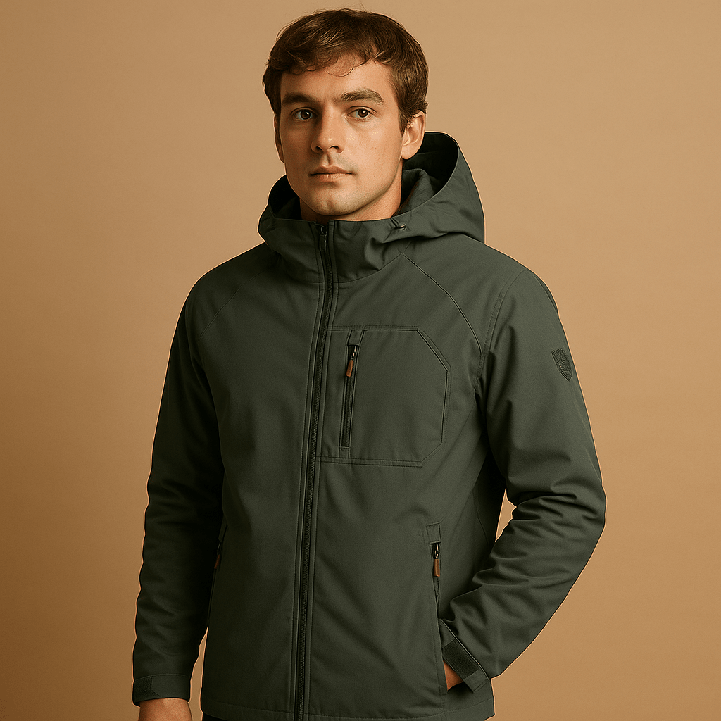 Men lightweight waterproof windbreaker jacket regular fit in dark navy