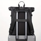 Men's roll-top backpack water-resistant with laptop compartment, daily commuter bag