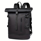 Men's roll-top backpack water-resistant with laptop compartment, daily commuter bag
