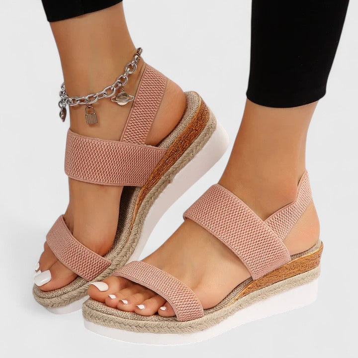 Women's orthopedic sandals with arch support and cushioned footbed for plantar fasciitis relief