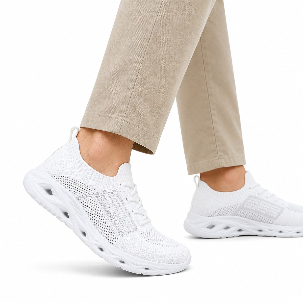 Walking sneakers wide toe box orthopedic flexible sole lace-up, available in 6 colours