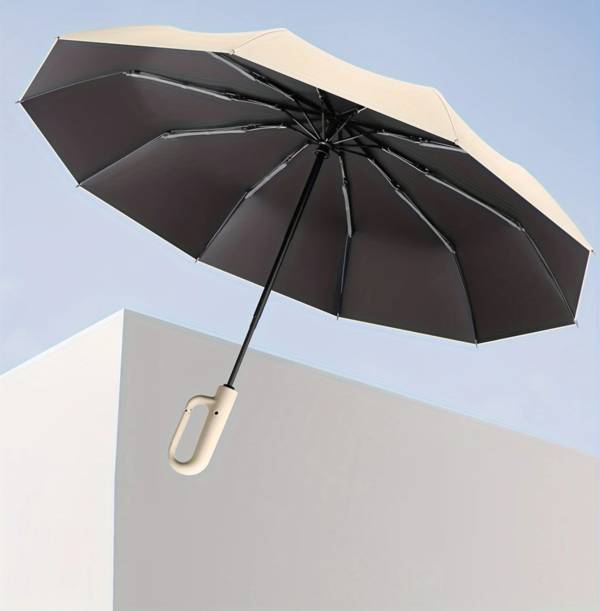 Umbrella Windproof Automatic Folding Carabiner Clip Reflective Strip