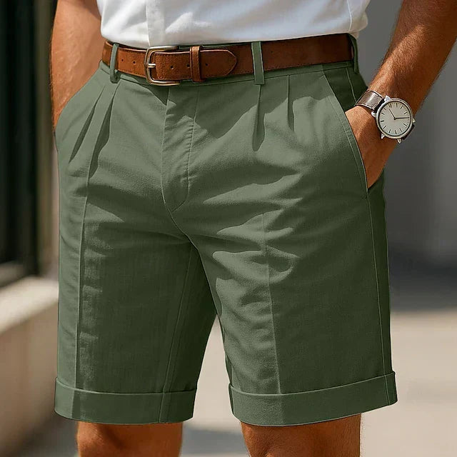 Men's tailored shorts breathable structured fit for summer, smart casual