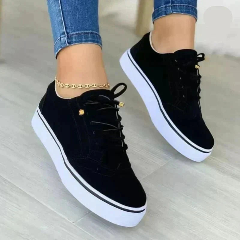 Women orthopedic platform sneakers lace-up with arch support