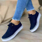 Women orthopedic platform sneakers lace-up with arch support