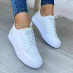 Women orthopedic platform sneakers lace-up with arch support