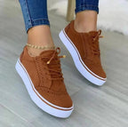 Women orthopedic platform sneakers lace-up with arch support