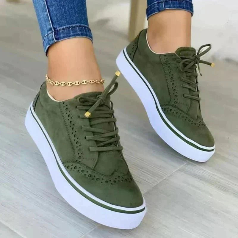Women orthopedic platform sneakers lace-up with arch support