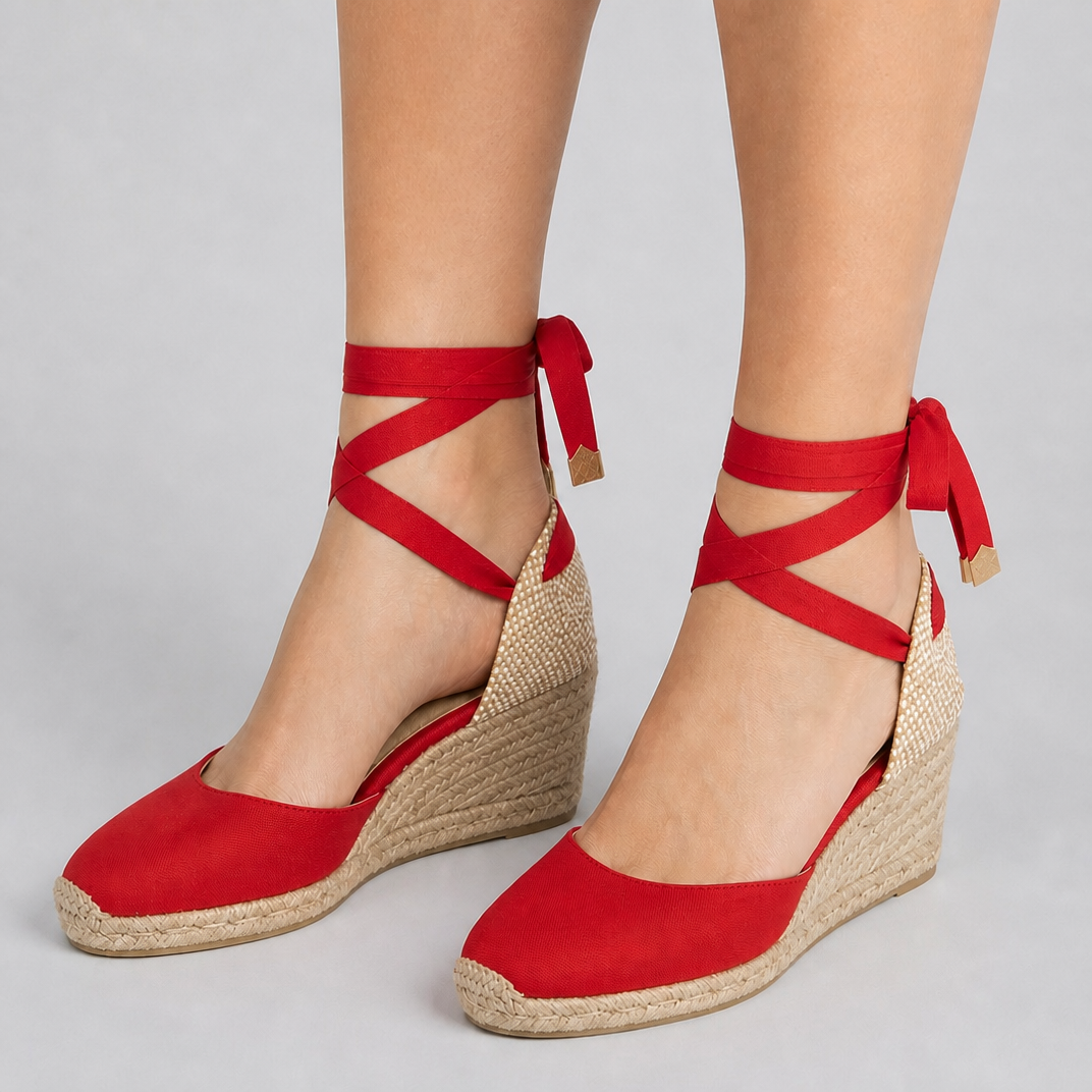Wedge Sandals Women Espadrille Ankle Tie Open Toe Jute Wrapped Heel