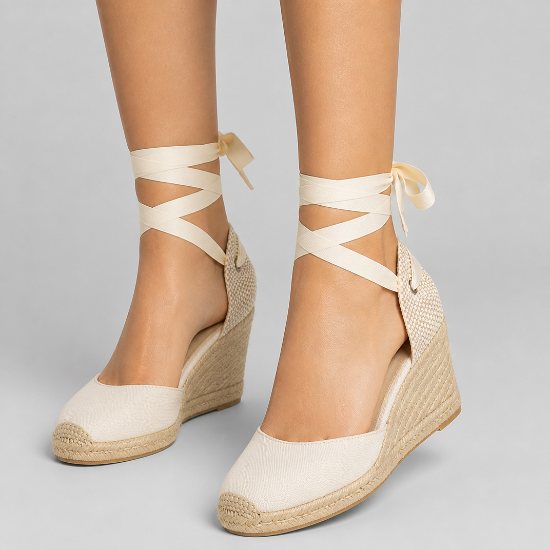 Wedge Sandals Women Espadrille Ankle Tie Open Toe Jute Wrapped Heel