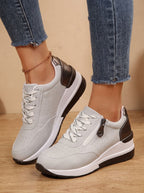 Women Wedge Sneakers Orthopedic Arch Support Cushioned Lace Up