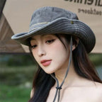 Women UPF 50+ wide brim sun hat adjustable chin strap packable