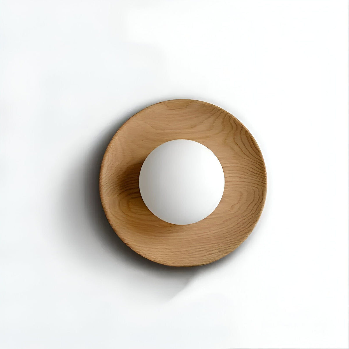 Scandinavian round wall light with globe shade, minimalist indoor wall sconce